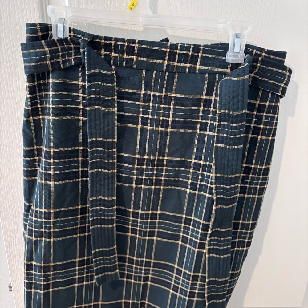 Carolina Belle Dark Green and Yellow Plaid Skirt